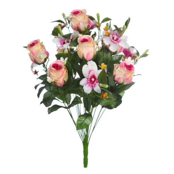 RAMO ROSAS Y ORQUIDEAS ARTIFICIAL 50CM - Imagen 7