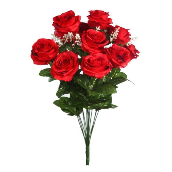 BOUQUET ROSAS Y GYPSOFILA ARTIFICIAL 55CM - Imagen 3