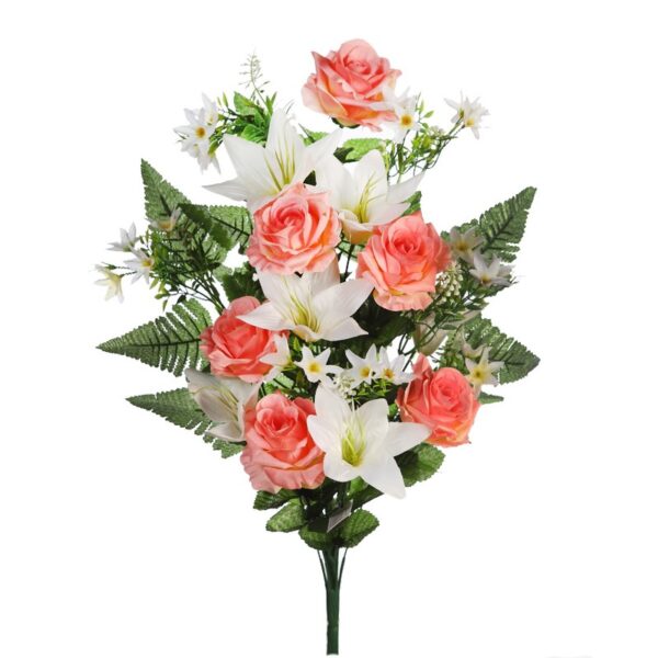 BOUQUET ROSAS Y LILYS ARTIFICIAL 62CM - Imagen 5