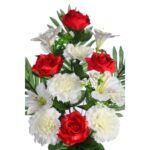 BOUQUET CLAVEL Y ASTROMELIAS ARTIFICIAL 55CM - Imagen 4
