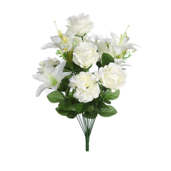 RAMO ROSA Y LILY ARTIFICIAL 48CM - Imagen 1
