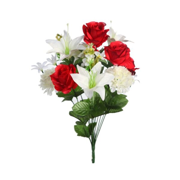 RAMO ROSA Y LILY ARTIFICIAL 48CM - Imagen 3