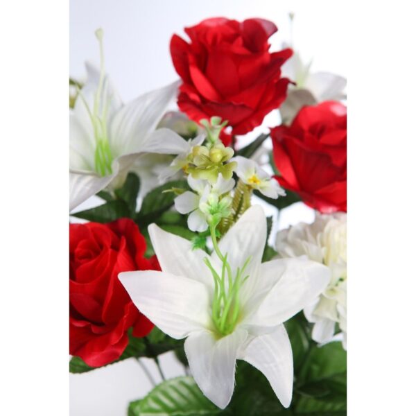 RAMO ROSA Y LILY ARTIFICIAL 48CM - Imagen 4