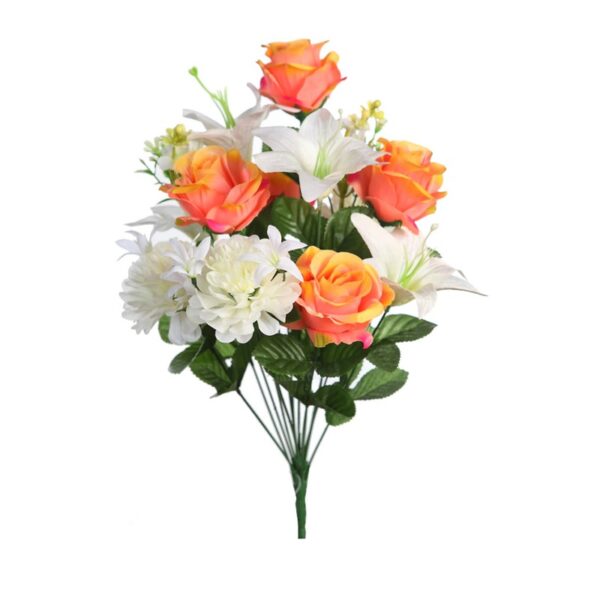 RAMO ROSA Y LILY ARTIFICIAL 48CM - Imagen 5