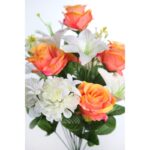 RAMO ROSA Y LILY ARTIFICIAL 48CM - Imagen 6