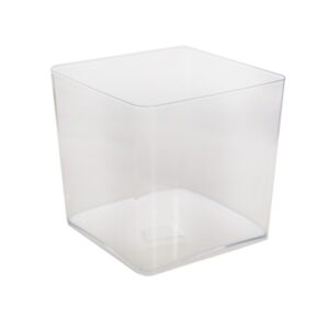 MACETA PLASTICO TRANSPARENTE 13CM X 13CM ALT12.4CM