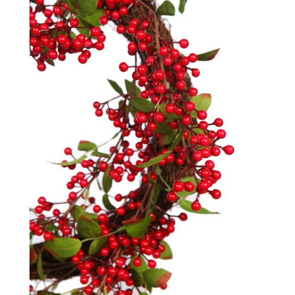 CORONA BERRY Y HOJAS ARTIFICIAL Ø 40CM - Imagen 3