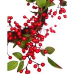 CORONA HOJAS Y BERRIES ARTIFICIAL Ø 28CM - Imagen 2