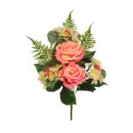 RAMO ROSAS Y HELECHO ARTIFICIAL 46CM
