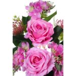 RAMO ROSAS Y HELECHO ARTIFICIAL 46CM - Imagen 4