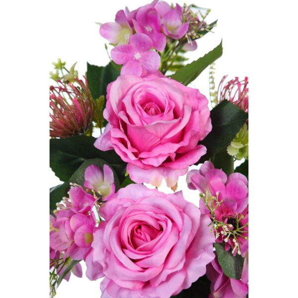 RAMO ROSAS Y HELECHO ARTIFICIAL 46CM - Imagen 4