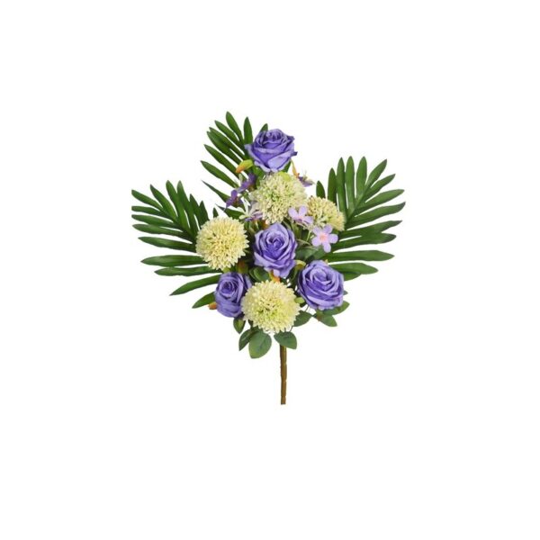 BOUQUET ROSAS Y DAHLIAS ARTIFICIAL 48CM - Imagen 1