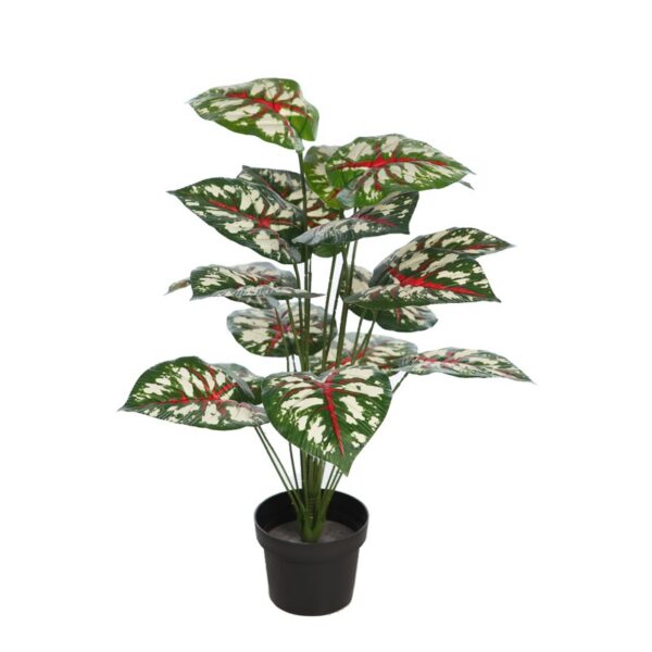 FH0204M_0 PLANTA CALADIUM ROJO EN MACETA ARTIFICIAL 65CM - Imagen 1