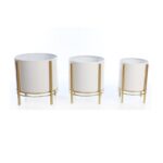 SET 3 MACETEROS CON PIE METALICO 30CM - Imagen 4