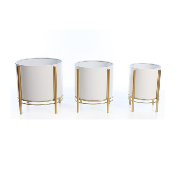 SET 3 MACETEROS CON PIE METALICO 30CM - Imagen 4