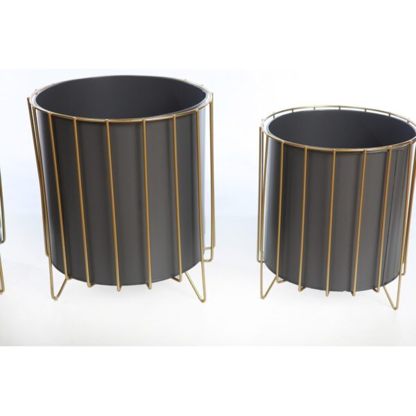 SET 3 MACETEROS PIE DORADO 33CM - Imagen 2