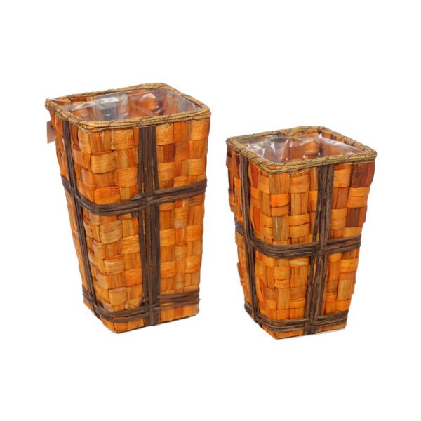 MACETERO MIMBRE ALTO X 2, 17X30 CM - Imagen 1