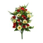 RAMO ROSAS Y GERBERAS ARTIFICIAL 46CM - Imagen 3