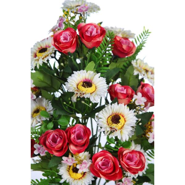 RAMO ROSAS Y GERBERAS ARTIFICIAL 46CM - Imagen 6