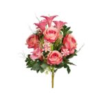 RAMO ROSAS Y LILYS ARTIFICIAL 52CM - Imagen 3