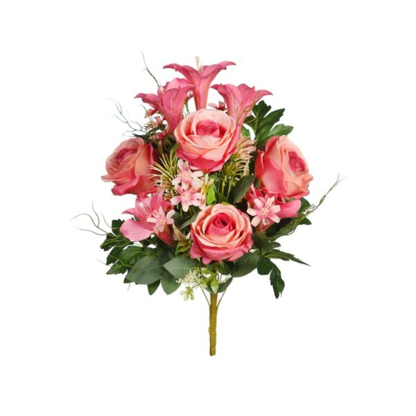 RAMO ROSAS Y LILYS ARTIFICIAL 52CM - Imagen 3