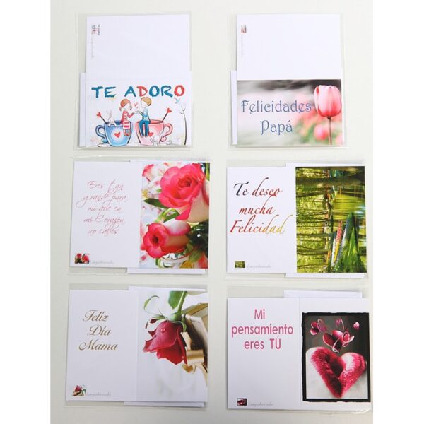 TARJETAS SURTIDAS CON SOBRE CAJA 100UD - Imagen 2