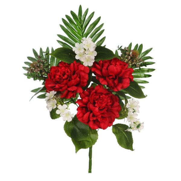 RAMO DE UNA CARA PEONIAS ARTIFICIAL 55CM - Imagen 3