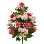 RAMO DE UNA CARA CLAVEL Y LILY ARITIFICIAL  50CM - Imagen 7