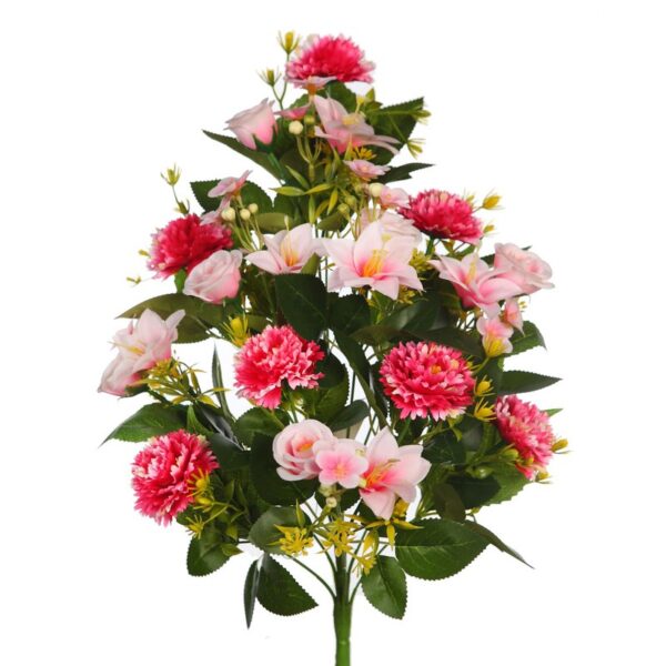 RAMO DE UNA CARA CLAVEL Y LILY ARITIFICIAL  50CM - Imagen 7