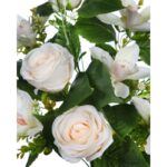 RAMO CYMBIDIUM Y ROSAS ARTIFICIAL 46CM - Imagen 2