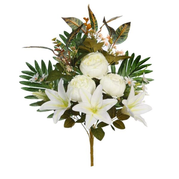 RAMO LILIS Y PEONIAS ARTIFICIAL 55CM - Imagen 1