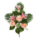 RAMO ROSAS Y LILIS ARTIFICIAL 50CM - Imagen 5