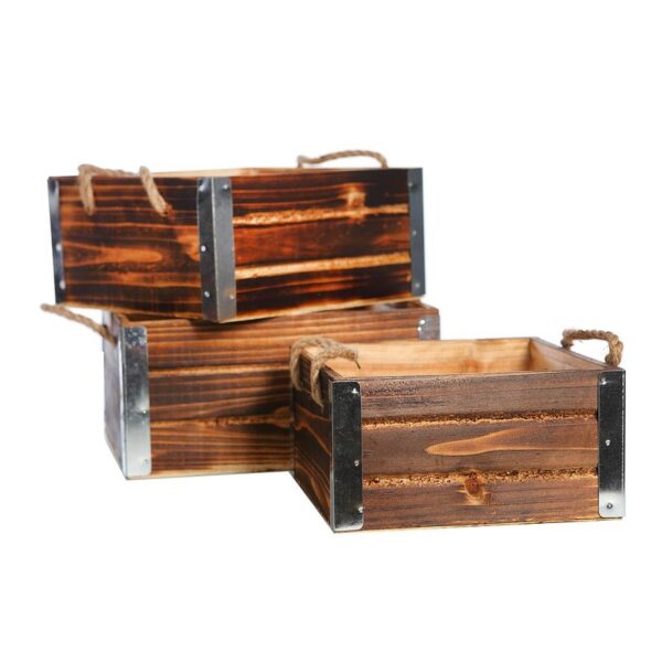 CAJA MADERA RUSTICA X 3 - Imagen 1
