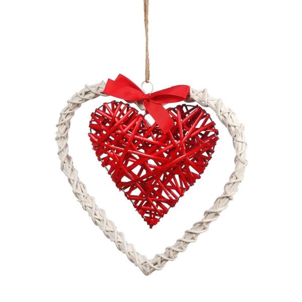 Y0011_0 CORAZON BI LAZO MIMBRE 30CM - Imagen 1