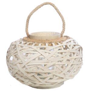 FAROL MIMBRE CRISTAL 25CM