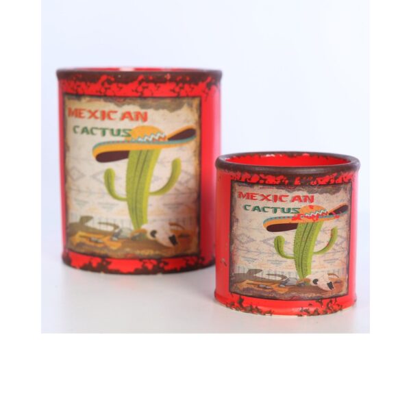 Y0494.03_0 SET DE 2 MACETAS CERAMICA MEXICAN 16CM - Imagen 1