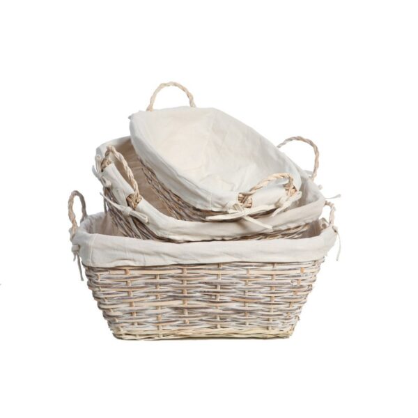 SET 3 CESTAS BLANCAS PLANAS 20CM - Imagen 1