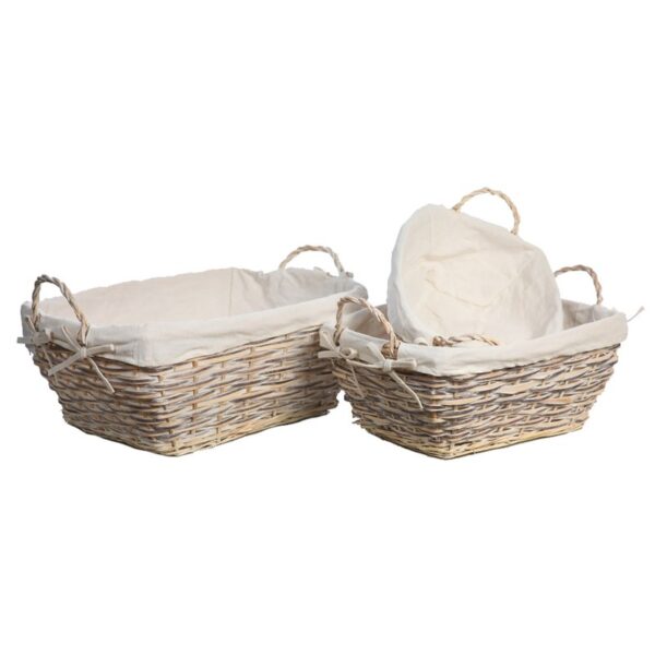 SET 3 CESTAS BLANCAS PLANAS 20CM - Imagen 2