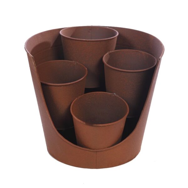JARDINERA MULTIMACETA METAL 25CM - Imagen 1