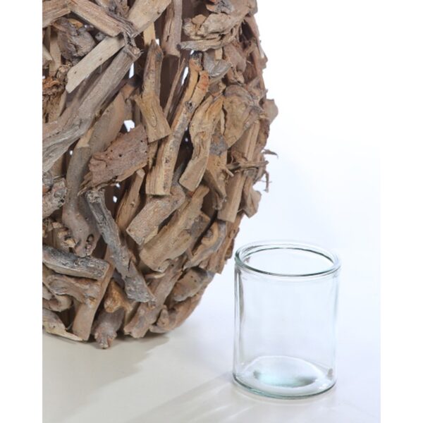 FAROL PARA VELA CORTEZAS MADERA 63CM - Imagen 3