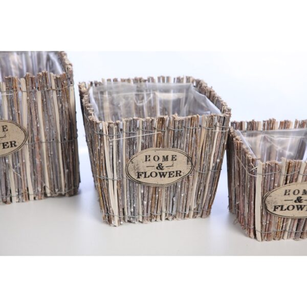 SET X 3 CUBRE MACETAS CUADRADO 20CM - Imagen 2