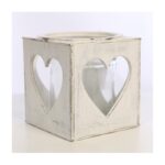 CAJA BLANCA MADERA CRISTAL 15CM - Imagen 2