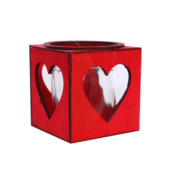 CAJA ROJA MADERA CRISTAL 15CM - Imagen 1