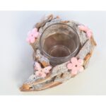 PORTAVELAS CORTEZA Y CRISTAL 9CM - Imagen 2